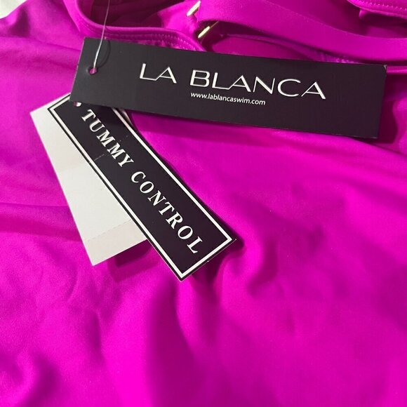 La Blanca Island Goddess One-Shoulder Keyhole Tankini Top, Size 4 - Picture 5 of 7